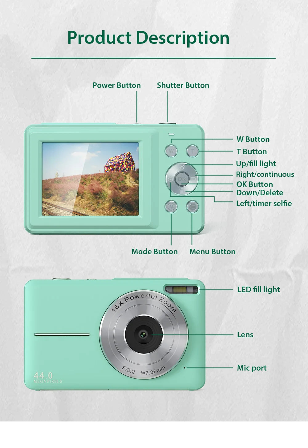 44mp Digital Camera Mini Digital